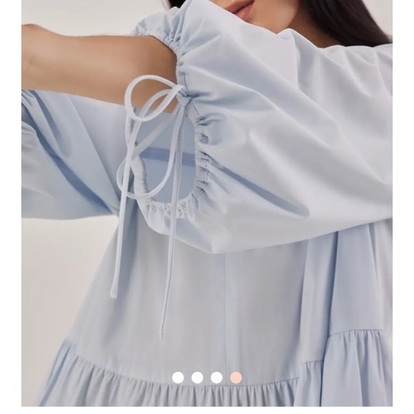 New! LOVE, BONITO Gloria Trapeze Dress Small Baby Blue - Picture 4 of 5